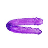 Baile dildo doble en gelatina flexible lila