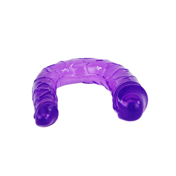 Baile dildo doble en gelatina flexible lila