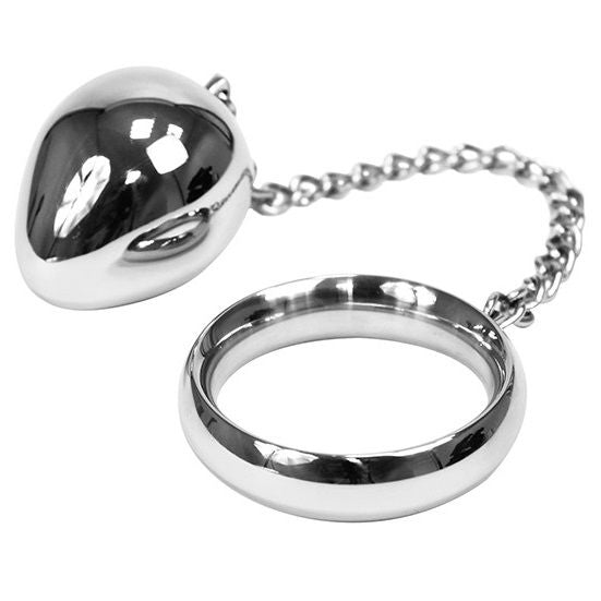 Anillo para el pene de metal con cadena y bola 45 mm