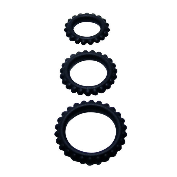 Set de 3 anillos para el pene negros