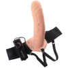 Arnés vibrador hueco 19 cm natural