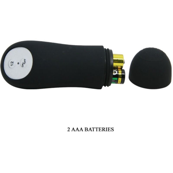 Pretty plug anal silicona forma pene y 12 modos vibración negro