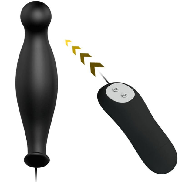 Pretty plug anal silicona 12 modos vibración negro