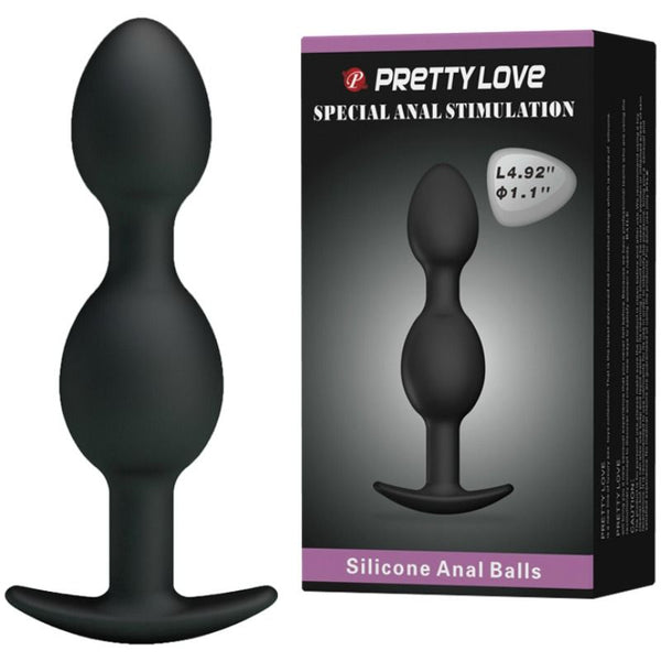 Pretty bolas anales silicona 12.5 cm negro
