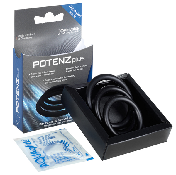 Joydivision plus pack 3 anillos para pene negro s m l