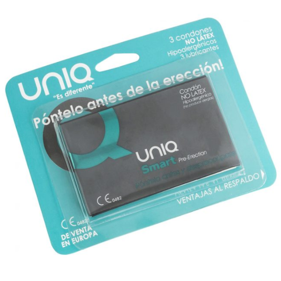 Uniq smart preservativos pre erección sin latex 3 unidades