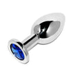 Metal anal plug diamond blue small 5.71cm