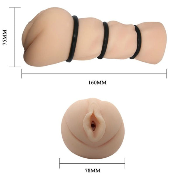Crazy vagina masturbador con anillos