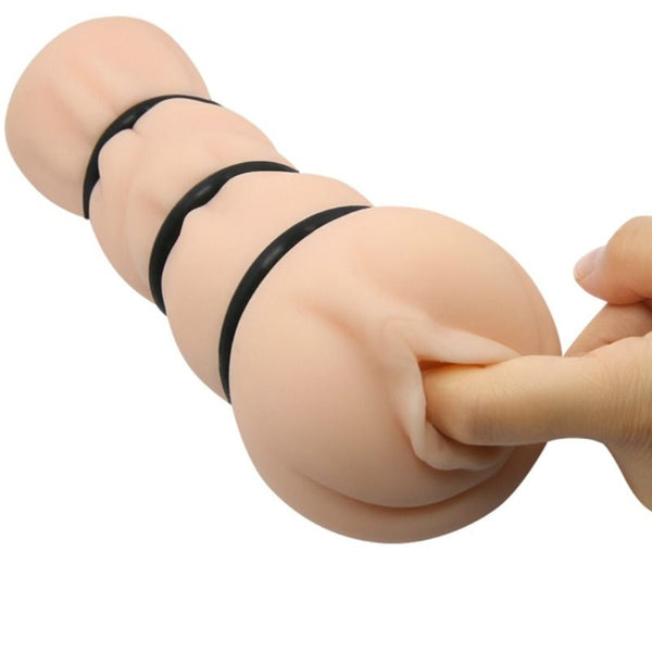 Crazy vagina masturbador con anillos