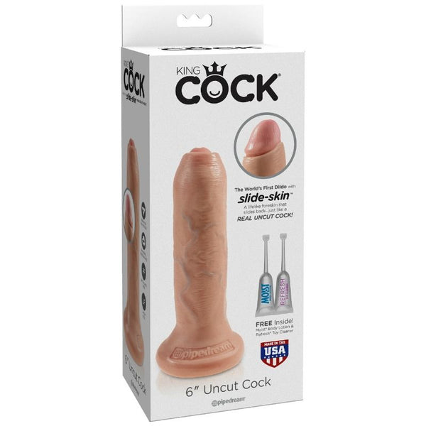 King dildo realístico uncut natural 15 cm