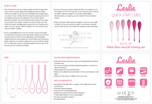 Leslie kegel fit entregador suelo pelvico 6 pesos