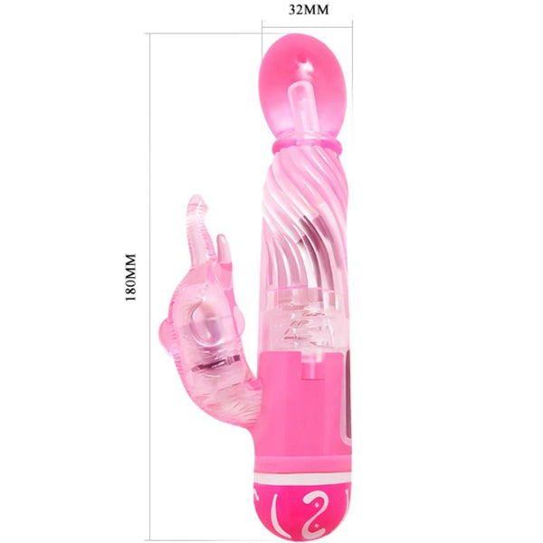 Vibrador multivelocidad con estimulador rosa