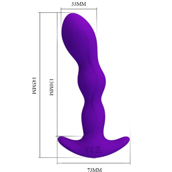 Pretty masajeador anal 12 modos vibración lila