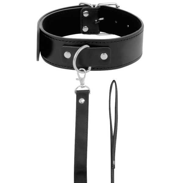 Darkness collar de postura con cadena leather