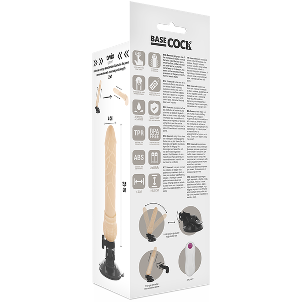 Vibrador realístico control remoto negro 19.5 cm o 4 cm 2