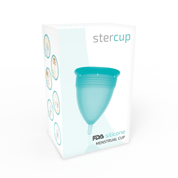 Stercup copa menstrual fda silicona aquamarina talla l