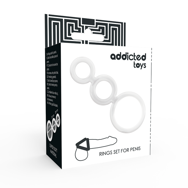 Addicted set anillos pene y testículos clear