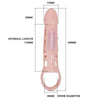 Baile funda extensora pene con vibración y correa natural 13.5 cm