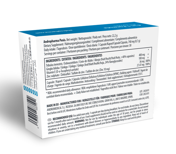 Andropharma penis complemento alimenticio herbal para el bienestar masculino