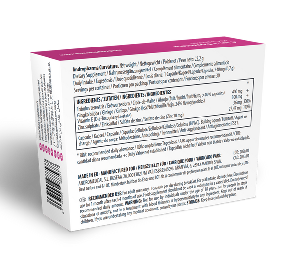 Andropharma curvature complemento alimenticio para el bienestar masculino