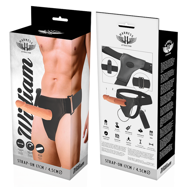 Arnés hueco willian con vibrador 17 cm o 4.5 cm