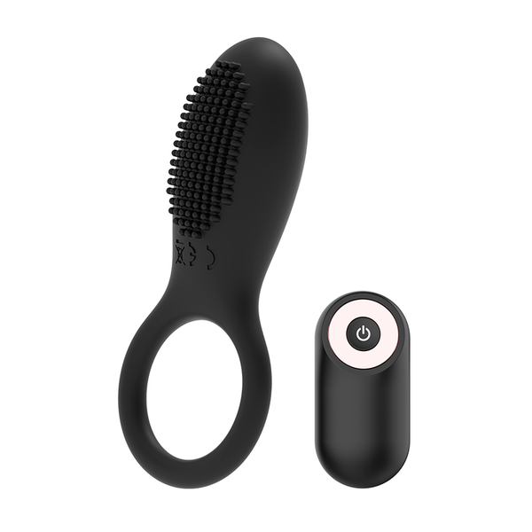 Anillo vibrador control remoto recargable negro gold