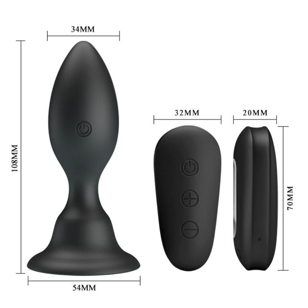 Mr plug anal con vibración negro control remoto 2