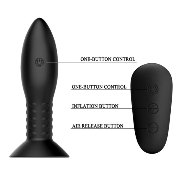 Mr plug con bolas rotadoras negro control remoto