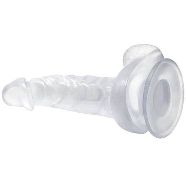 Baile dildo realístico con ventosa y testículos 16.7 cm transparente