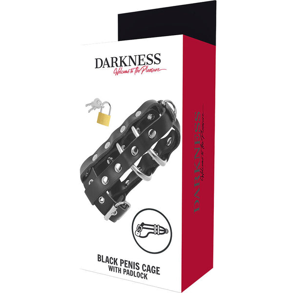 Darkness jaula castidad cuero con candado