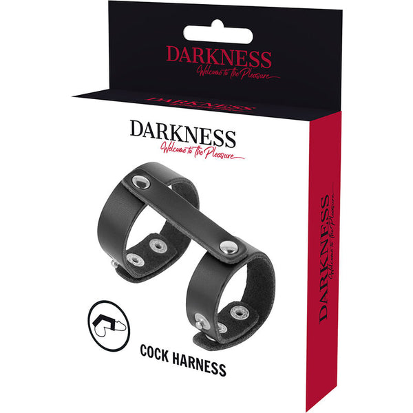 Darkness anillo pene y testículos ajustable leather