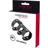 Darkness anillo doble pene y testículos ajustable leather