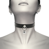 Coquette collar cuero vegano accesorio woman cascabel aro