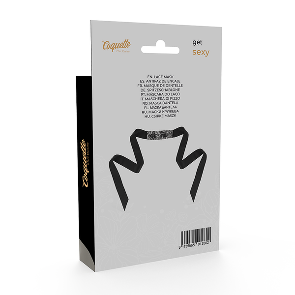 Coquette antifaz encaje negro cinta