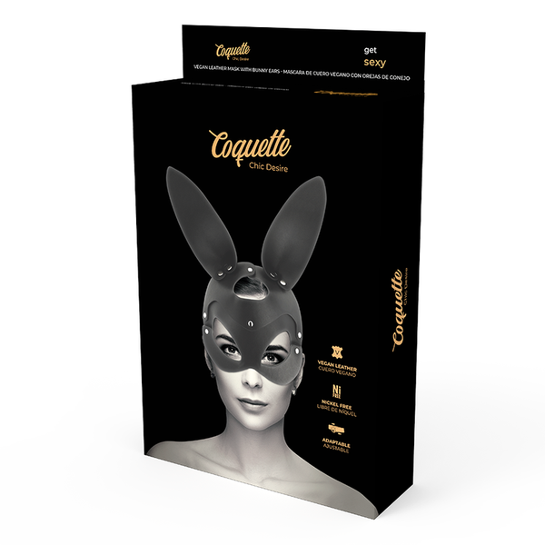 Coquette mascara cuero vegano con orejas de conejo