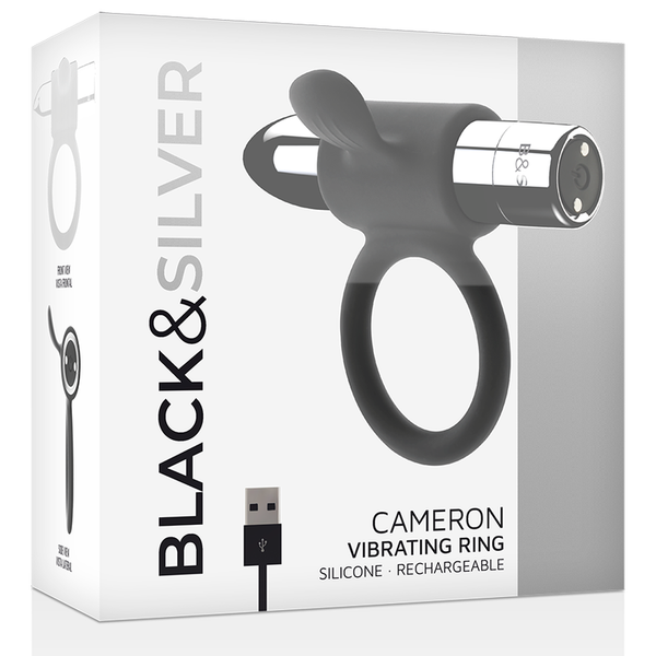Anillo vibrador Cameron recargable plateado