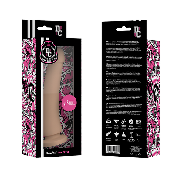 Deltaclub dildo realista natural silicona medica 17 cm o 3 cm