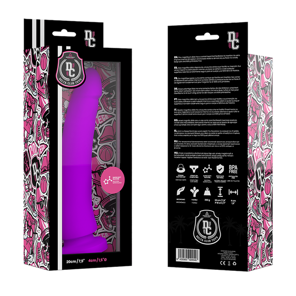 Deltaclub dildo realista lila silicona medica 20 cm o 4 cm
