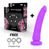 Deltaclub toys arnes con dildo lila silicona medica 20 cm o 4 cm