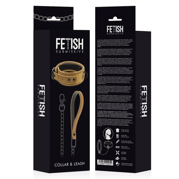 Fetish collar con cadena con forro de neopreno 2