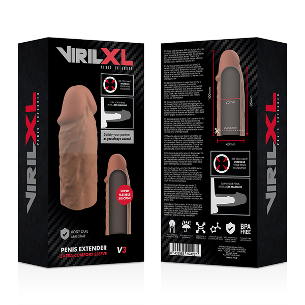 Virilxl extensión de pene liquid silicone v3 marrón