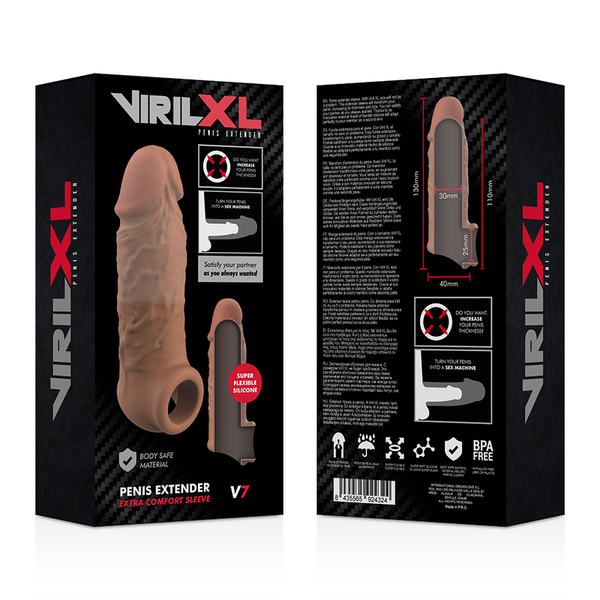 Virilxl extensión de pene liquid silicone v7 marrón