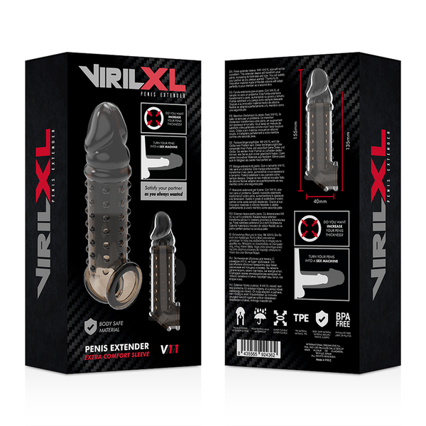 Virilxl extension y funda de pene v11 negro