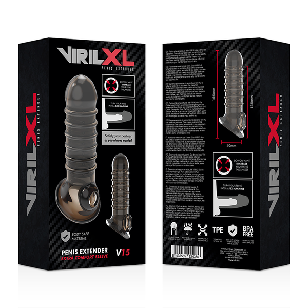 Virilxl extension y funda de pene v15 negro