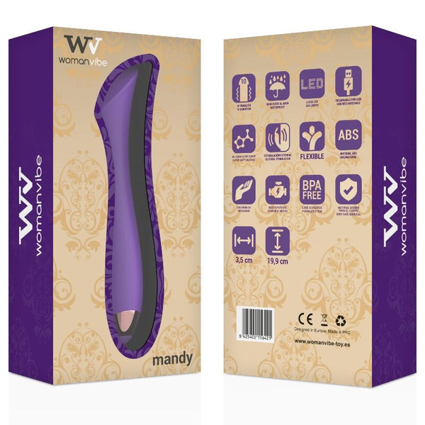 Mandy vibrador recargable silicona punto "k"