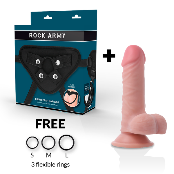 Rock arnes con dual density panzer dildo realista 17 cm o 4.46 cm