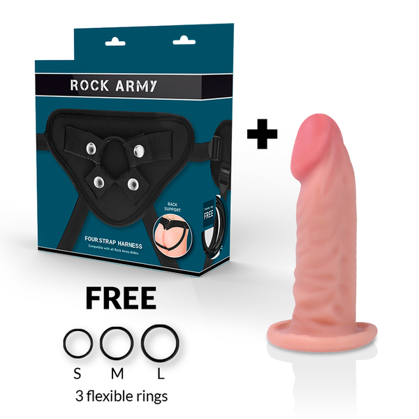 Rock arnes con dual density tiger dildo realista 14 cm o 4.46 cm