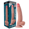 Rock arnés con dual density leopard dildo realista 23 cm o 4.77 cm