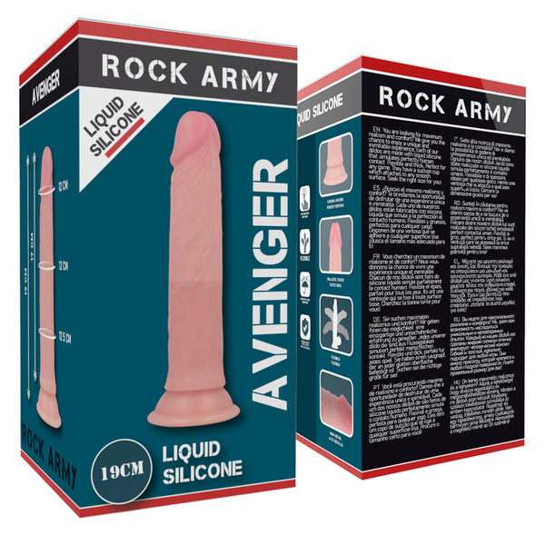Arnés Rock con dildo Premium Avenger de silicona líquida 19 cm x 3,98 cm