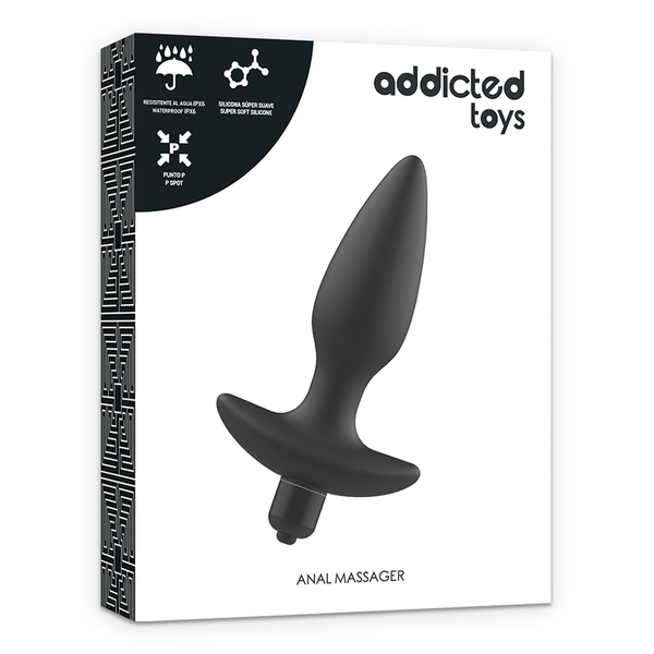 Addicted masajeador plug anal con vibración negro